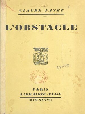 cover image of L'obstacle